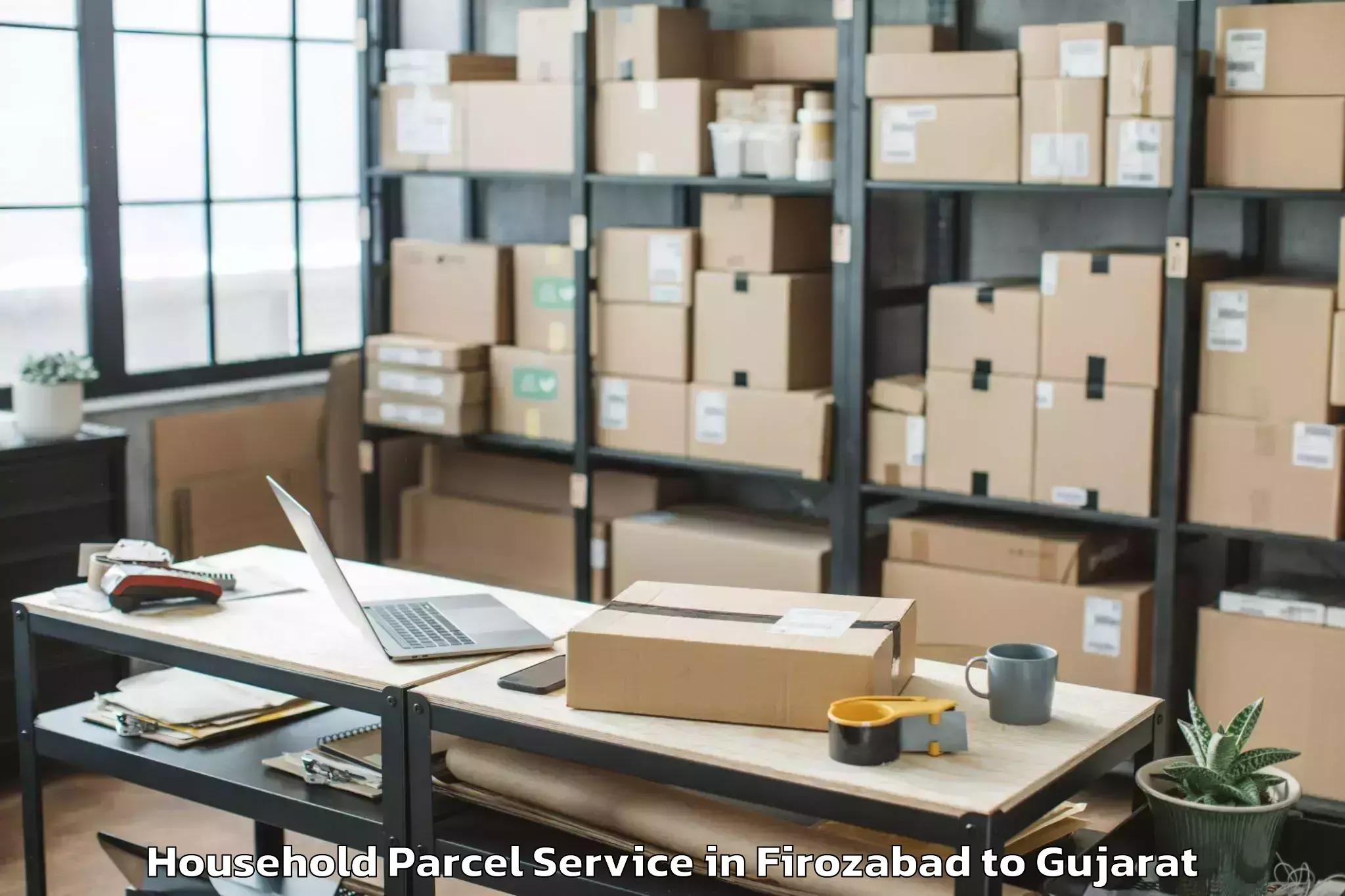 Firozabad to Khambhalia Household Parcel